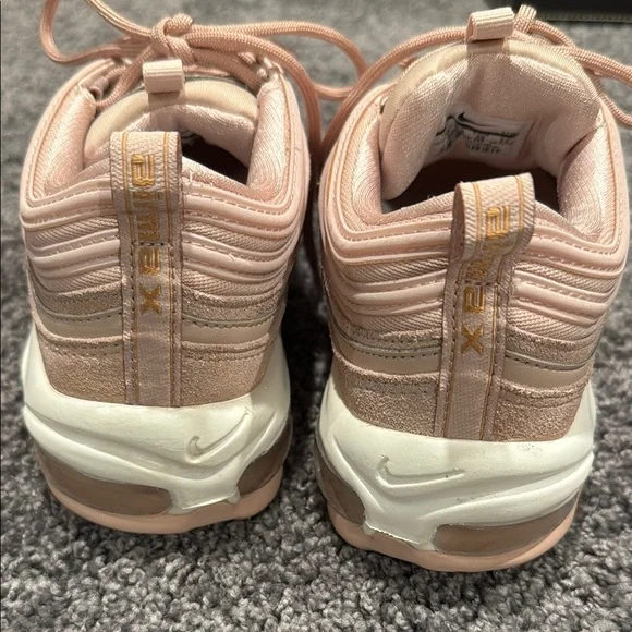 Womens Nike Air Max 97 SE Particle Beige Metallic Pink Bronze Size 8 • EUC - Picture 7 of 10